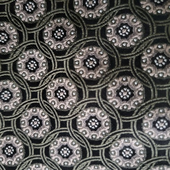 Burma Bibas Black and Sage Green Print Silk Tie 60 x 3.5 - Picture 8 of 10